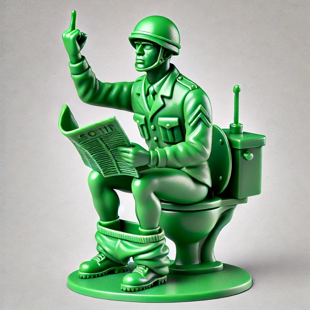 Funny Pooping Army Man