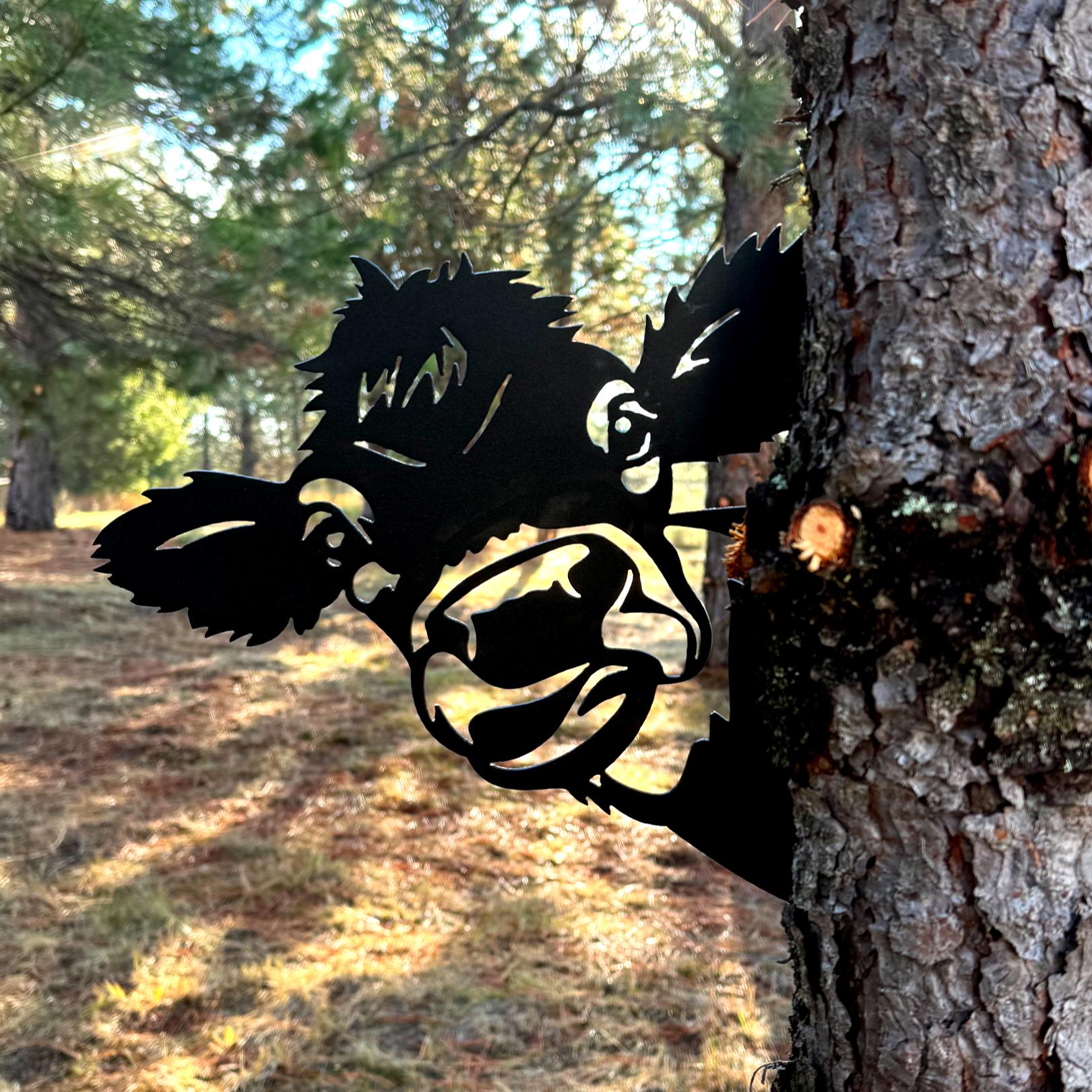 🤣Peek-a-Boo Flipping Off Metal Sign