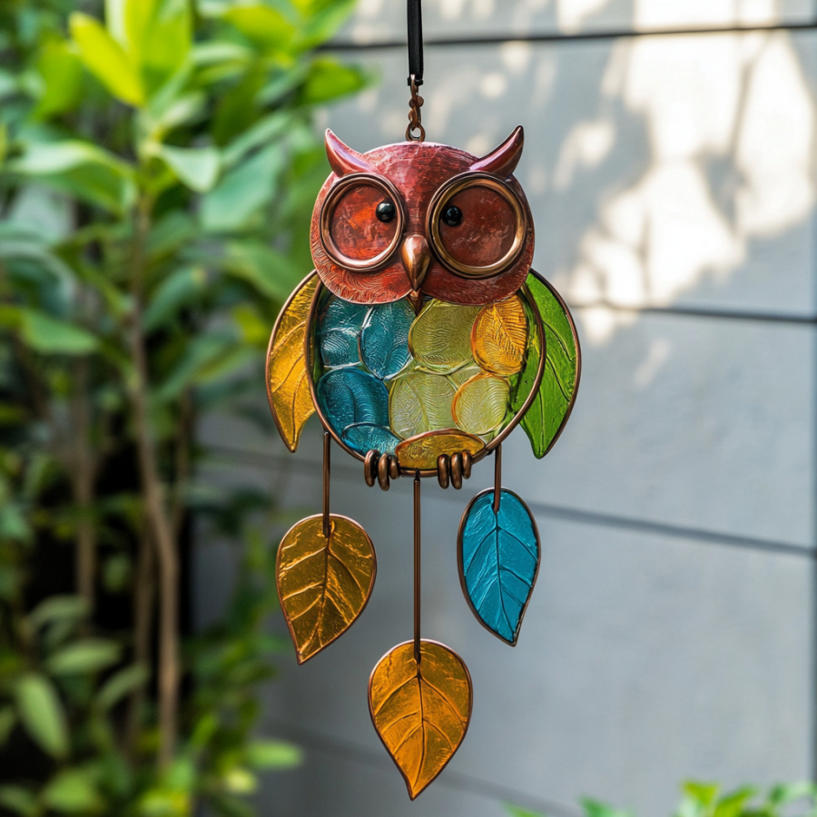 🌈Stained Owl Hangings