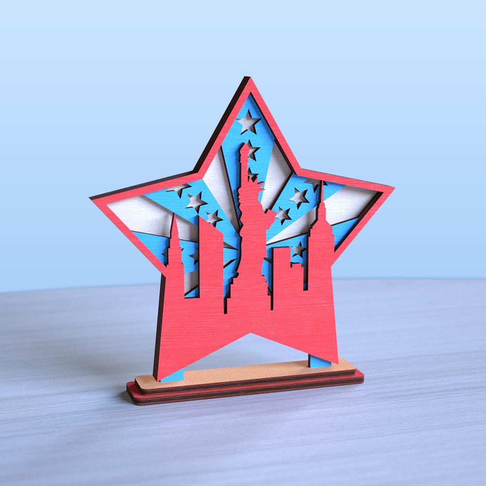 Rustic Americana Wooden Flag Stand