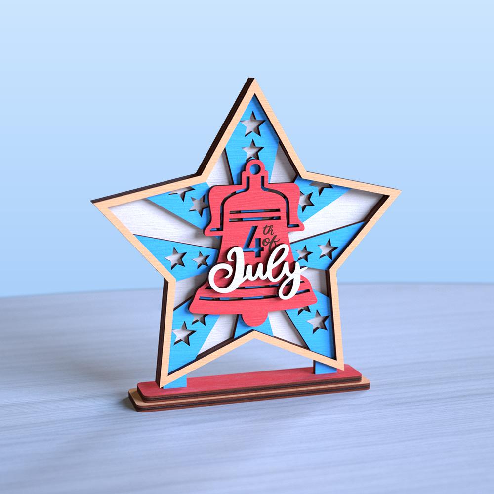 Rustic Americana Wooden Flag Stand