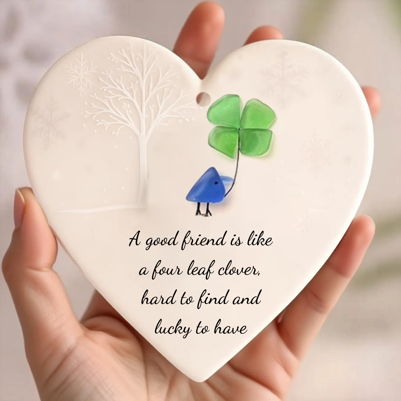 Bird & Heart Sea Glass Decor​