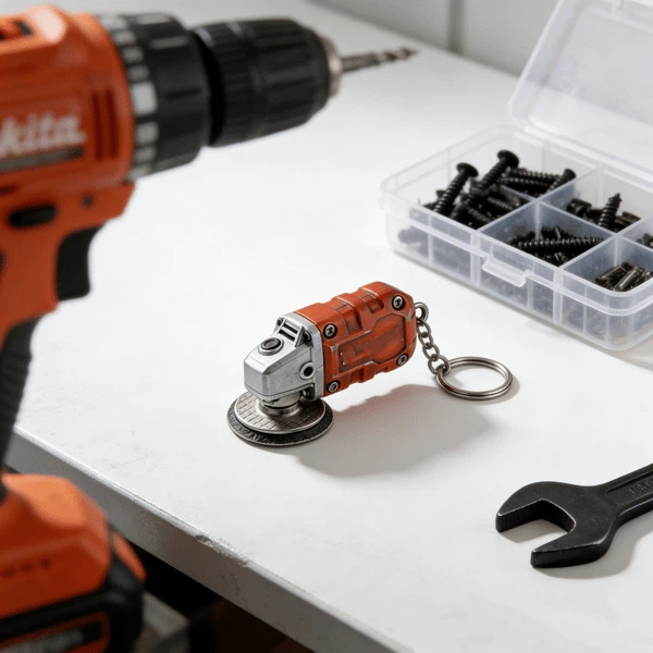 🛠️2-in-1 Mini Grinder Keychain: On-the-Go Smoothing Tool + Tool Enthusiast Collectible