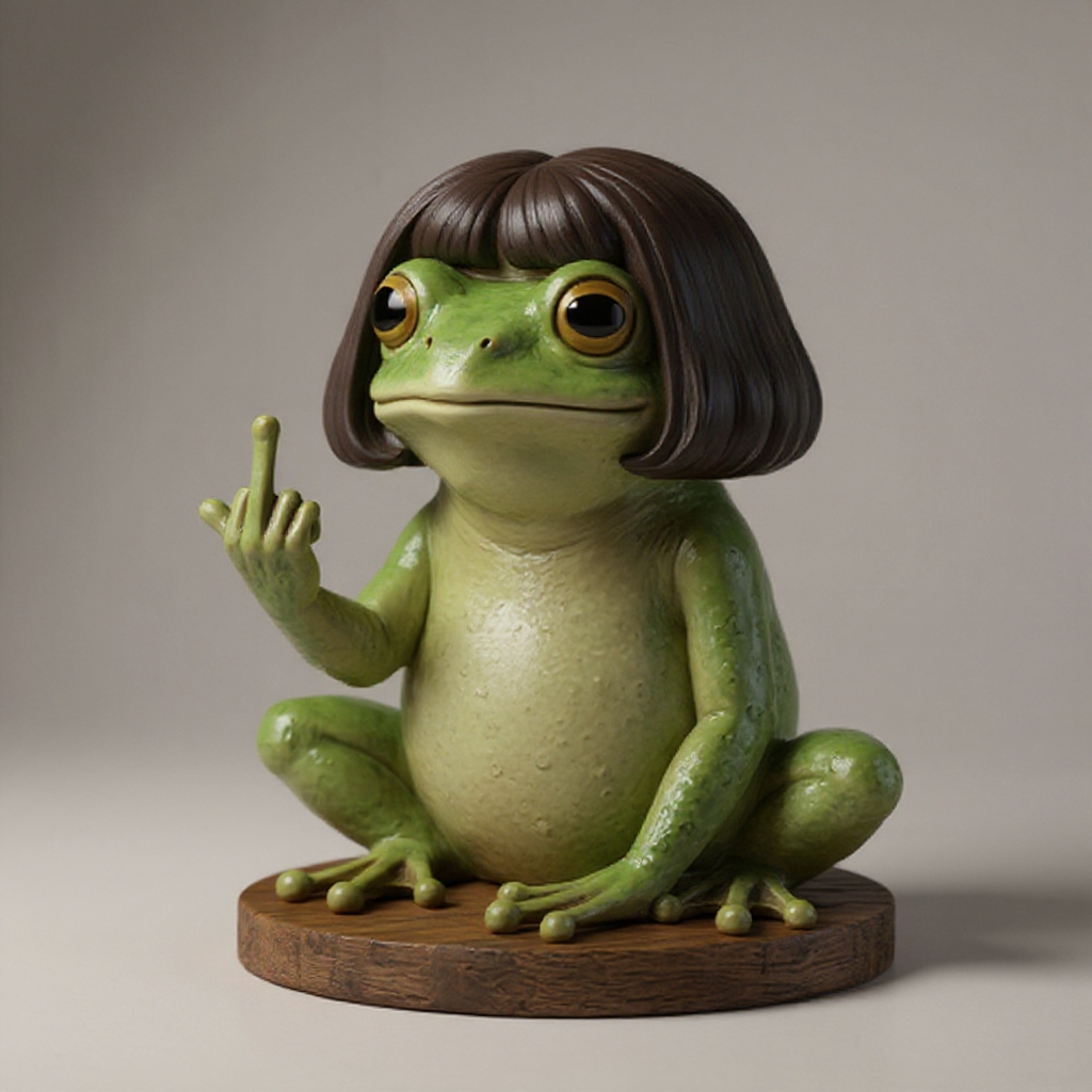 Middle Finger Frog Sassy Desk Decor