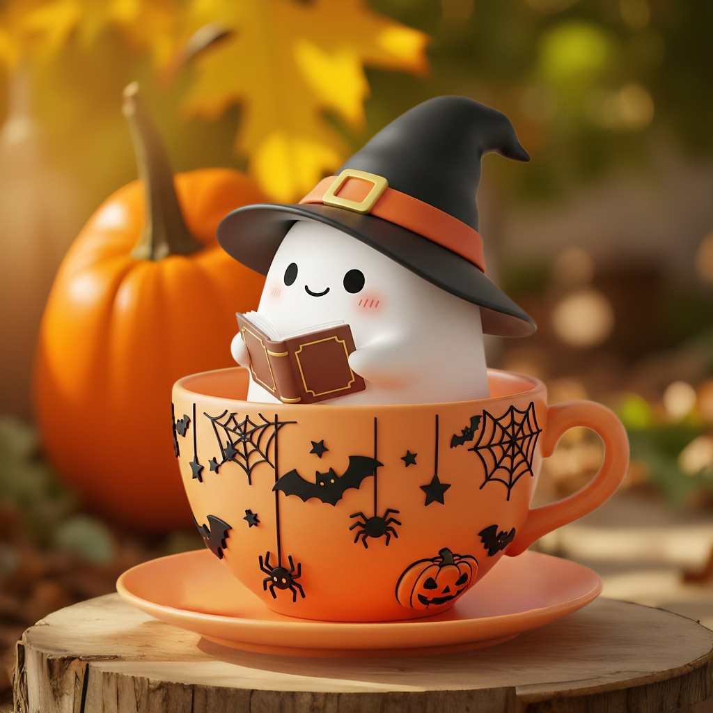 👻Whimsical Halloween Ghost Teacup Decor