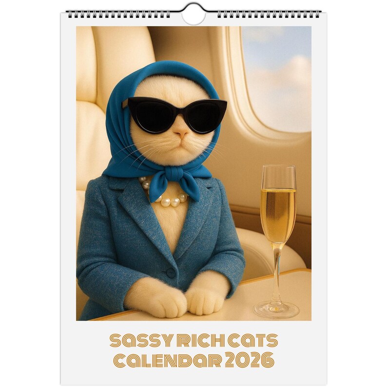 Sassy Rich Cats 2026 Wall Calendar