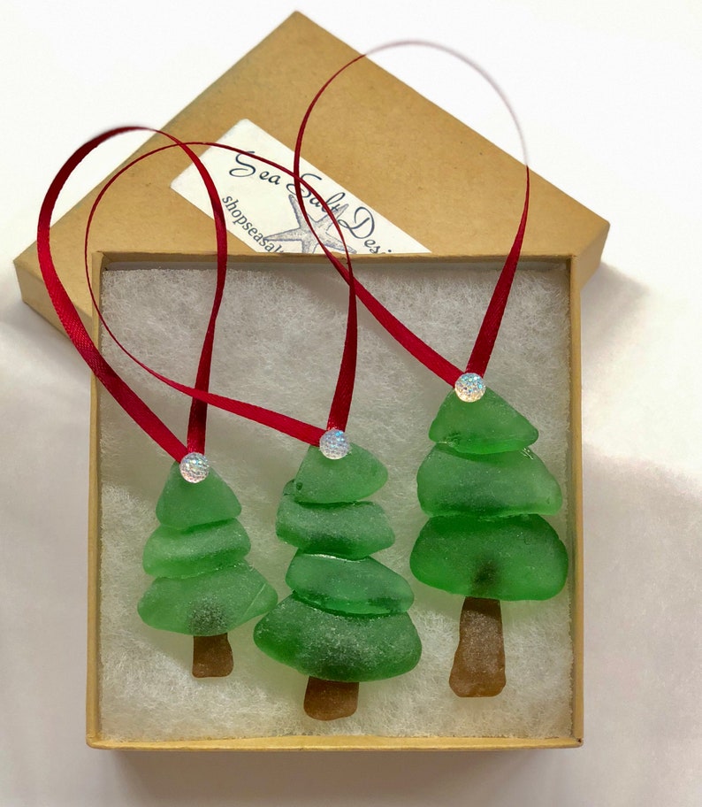 Sea Glass Christmas Tree Ornaments