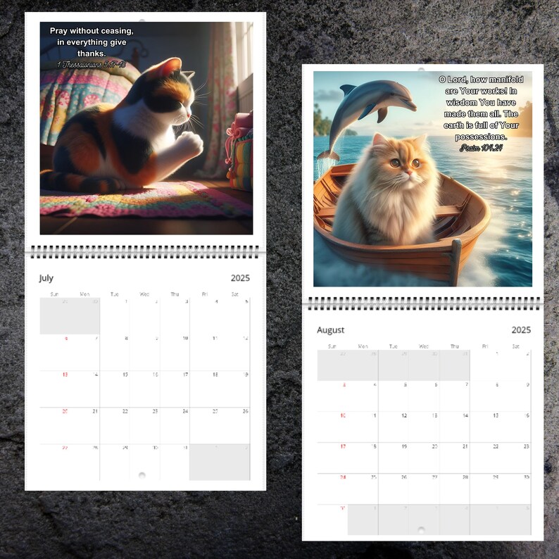 Cute Cats & Bible Verses 2025 Calendar 📖🐱
