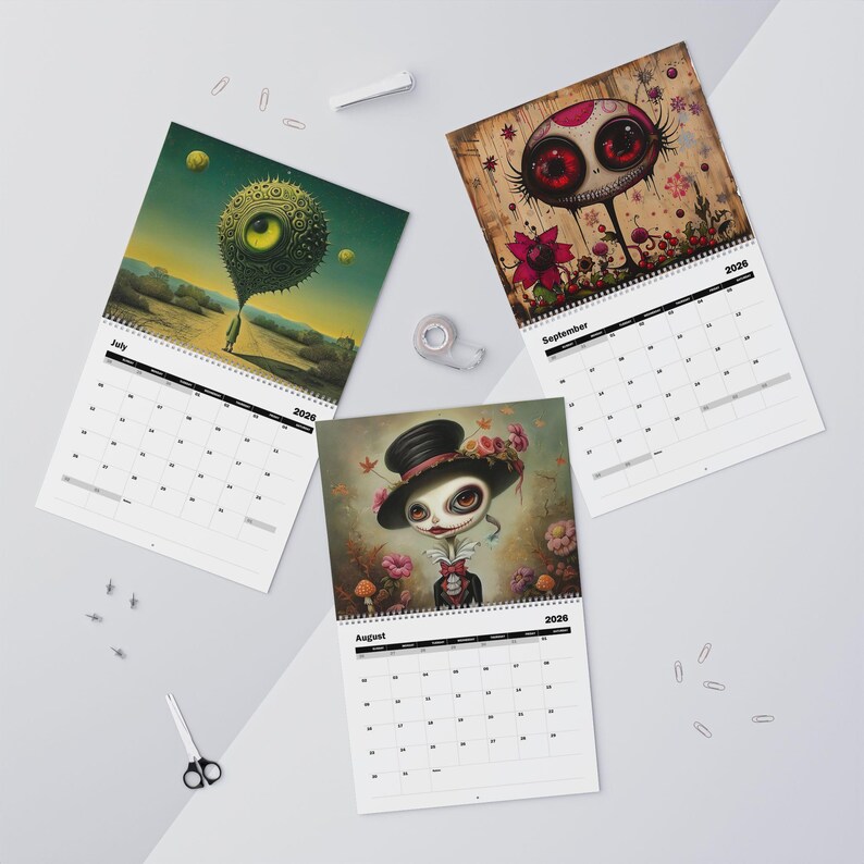 🗓️ 2026 Surreal Creatures Wall Calendar
