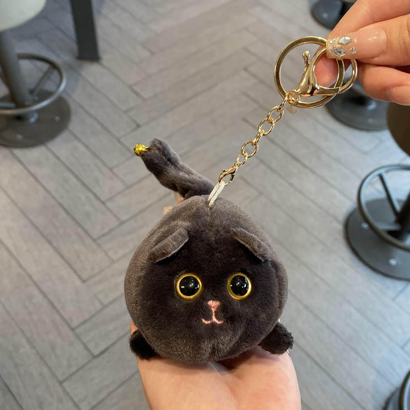 Wagging Tail Kitty Plush Doll Keychain