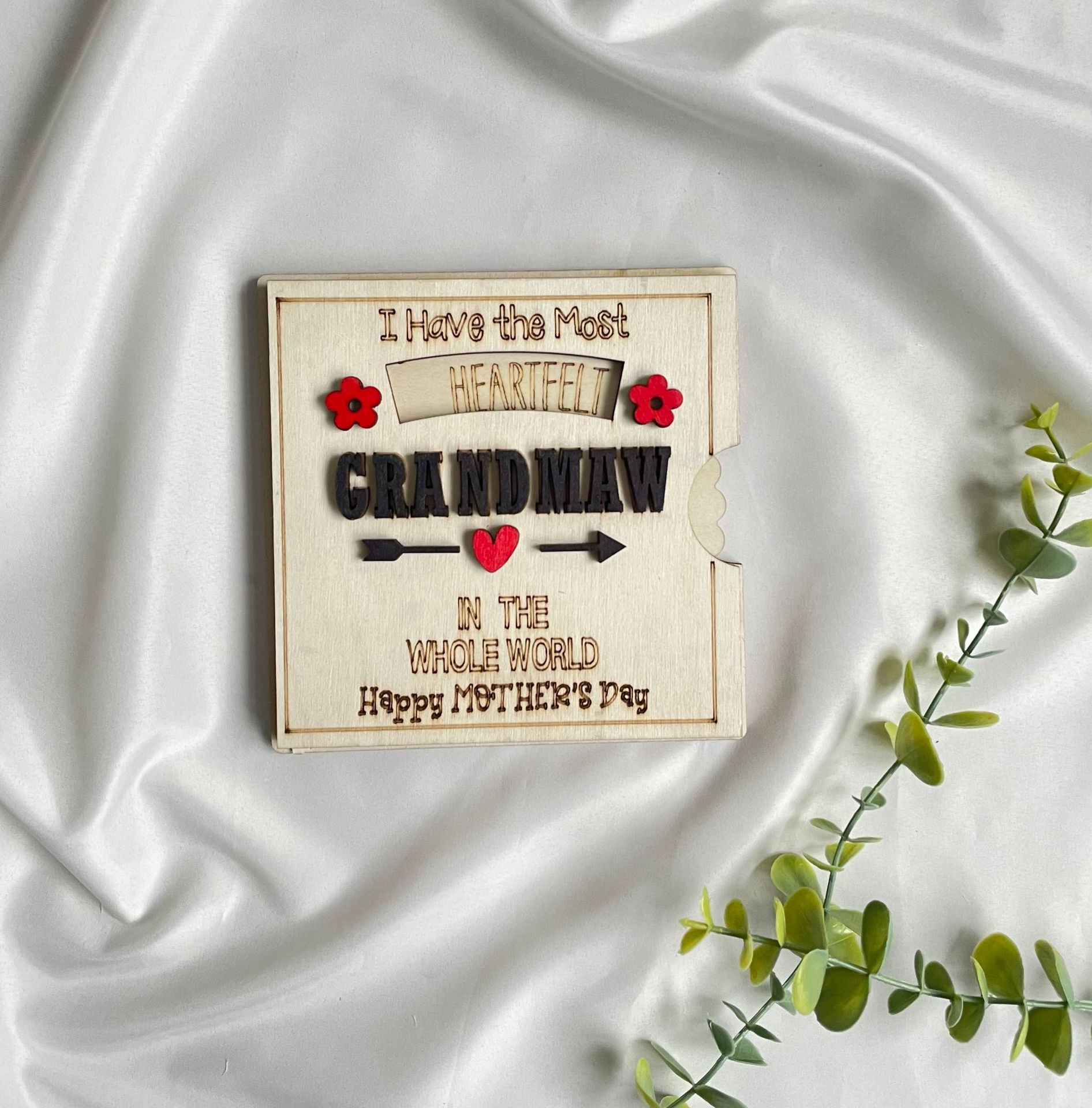 🌸Wooden Card for Grandma/Mom