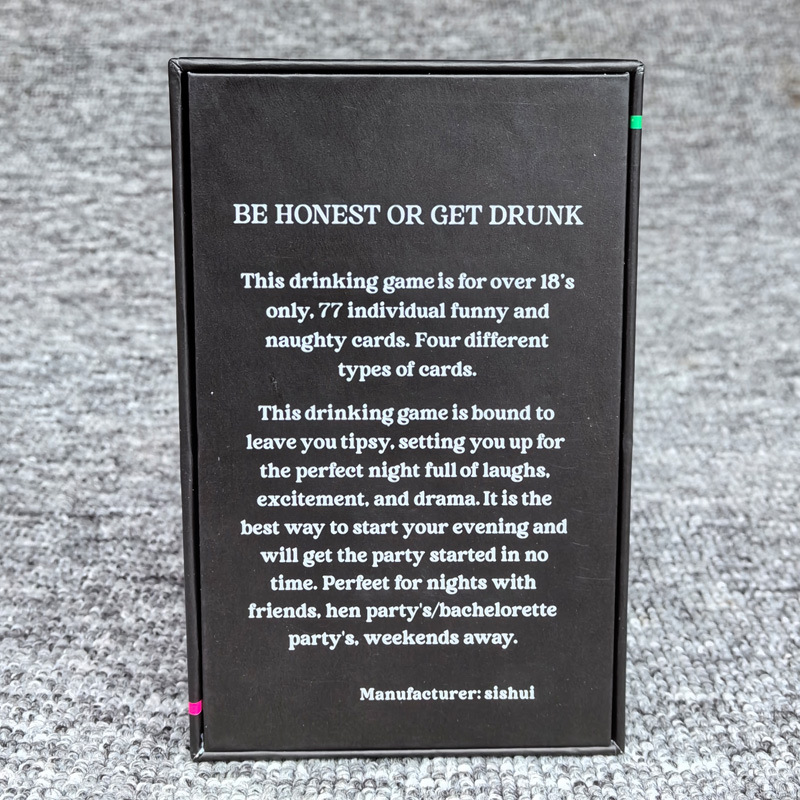 Be Honest or Get Drunk Game Card