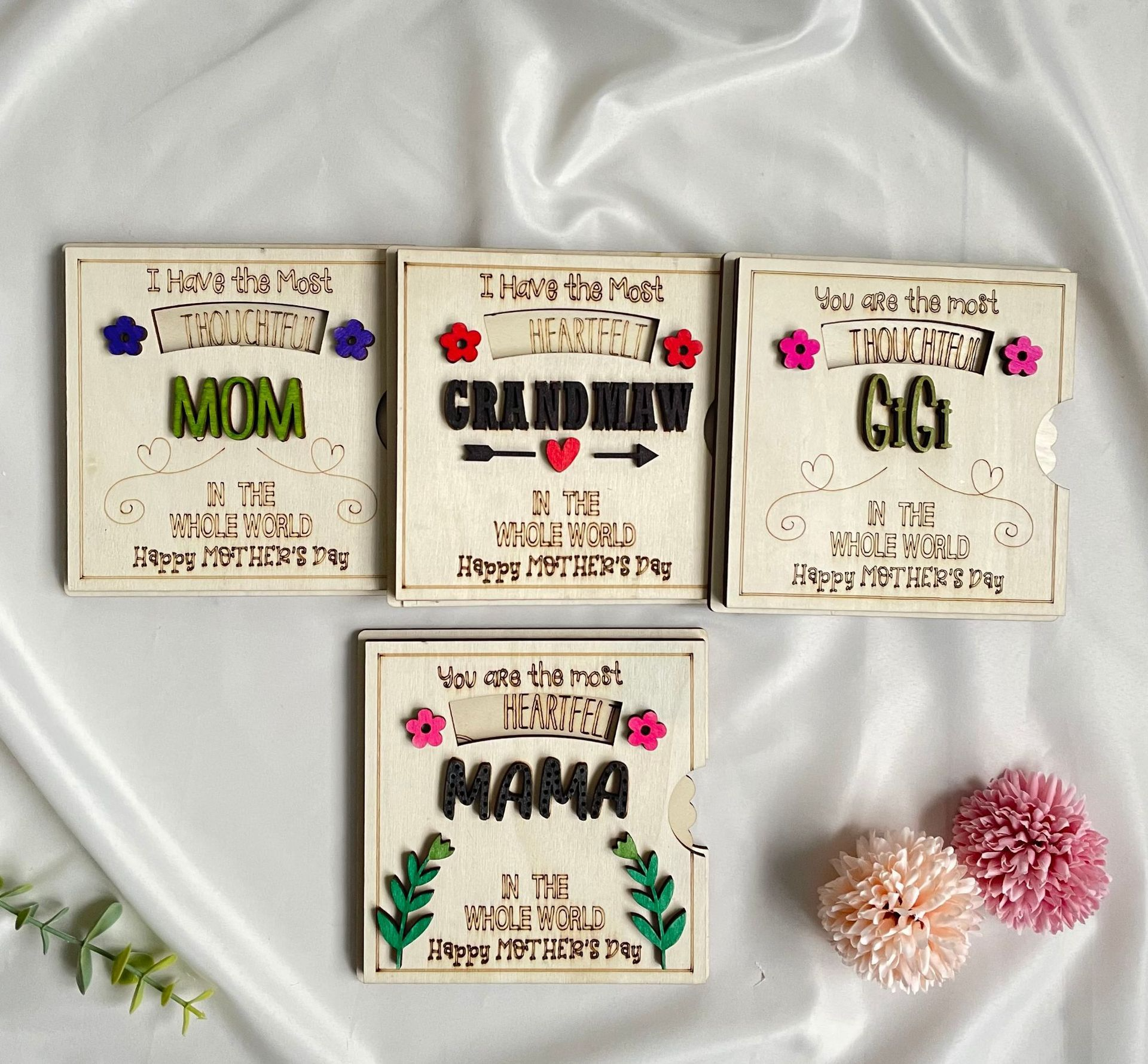 🌸Wooden Card for Grandma/Mom