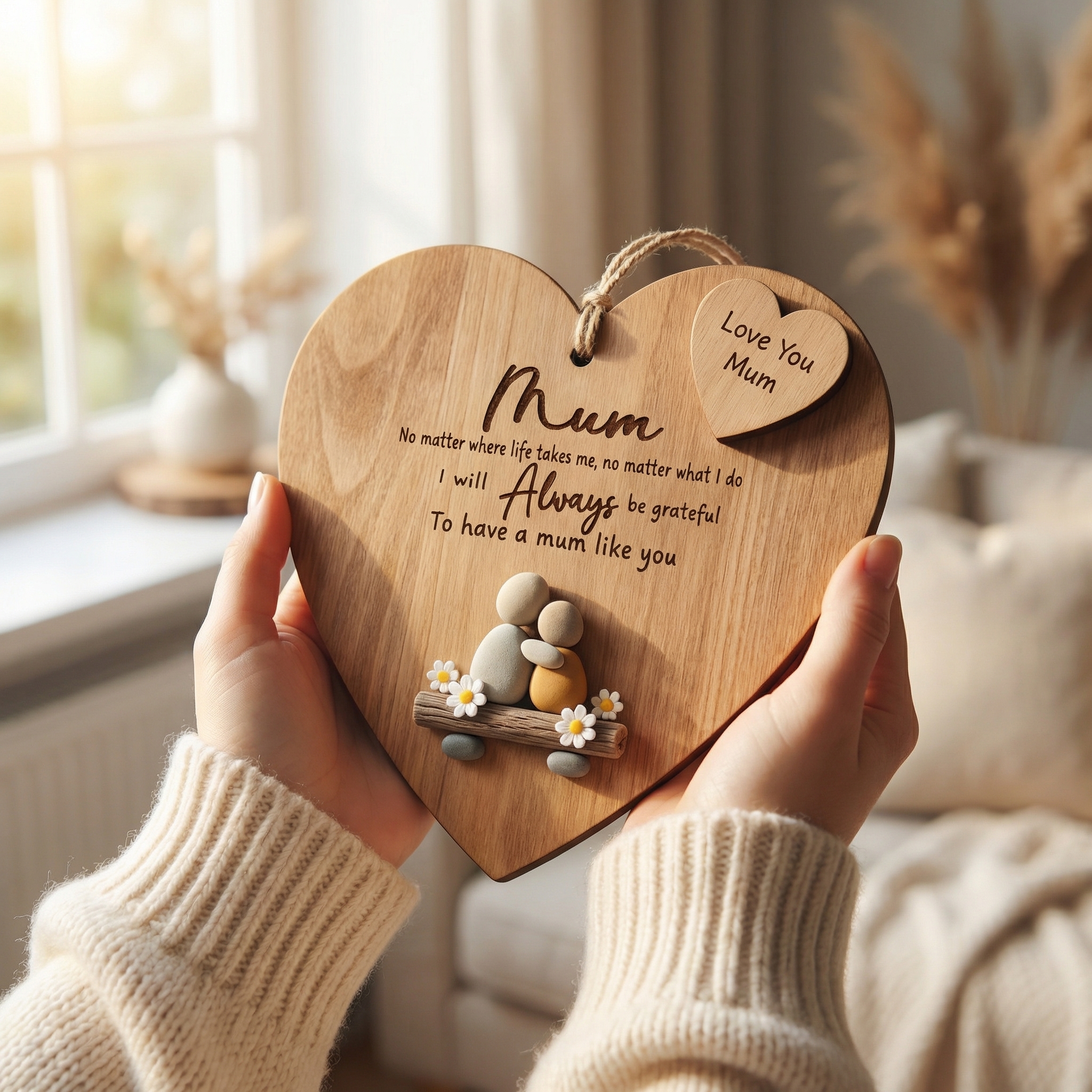 Mum Always, wooden hanging ornament