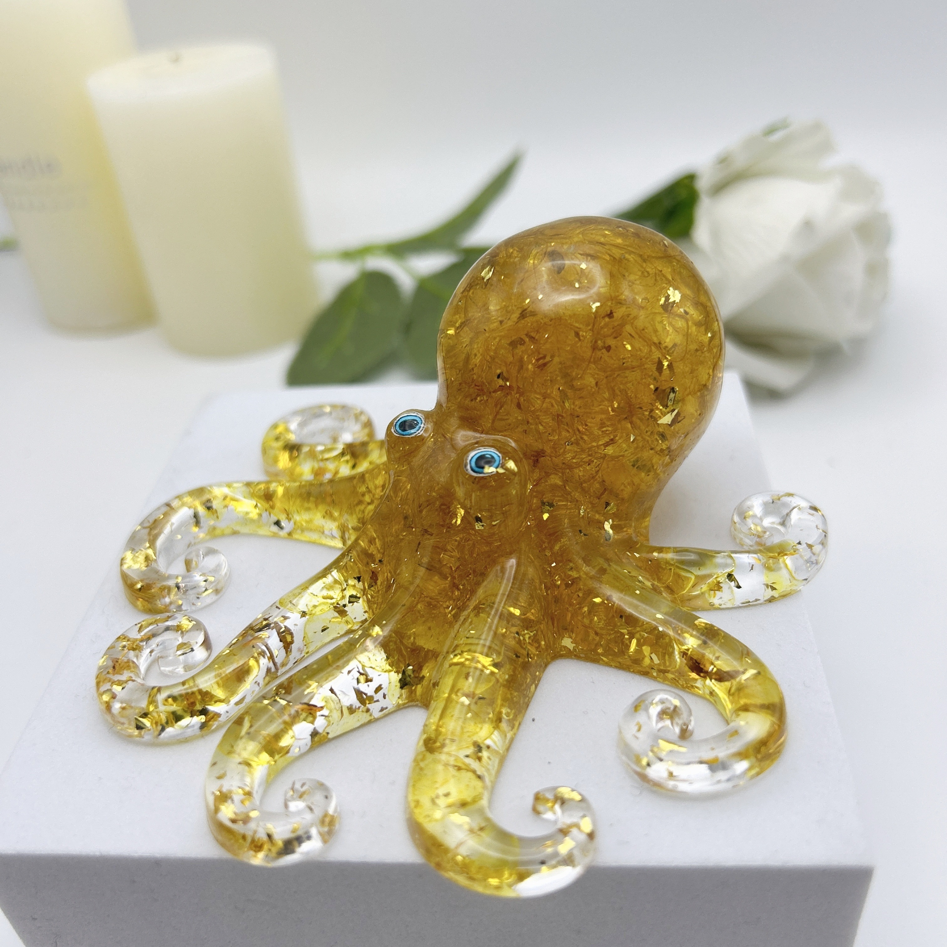 Crystal Cute Octopus Statue Ornament