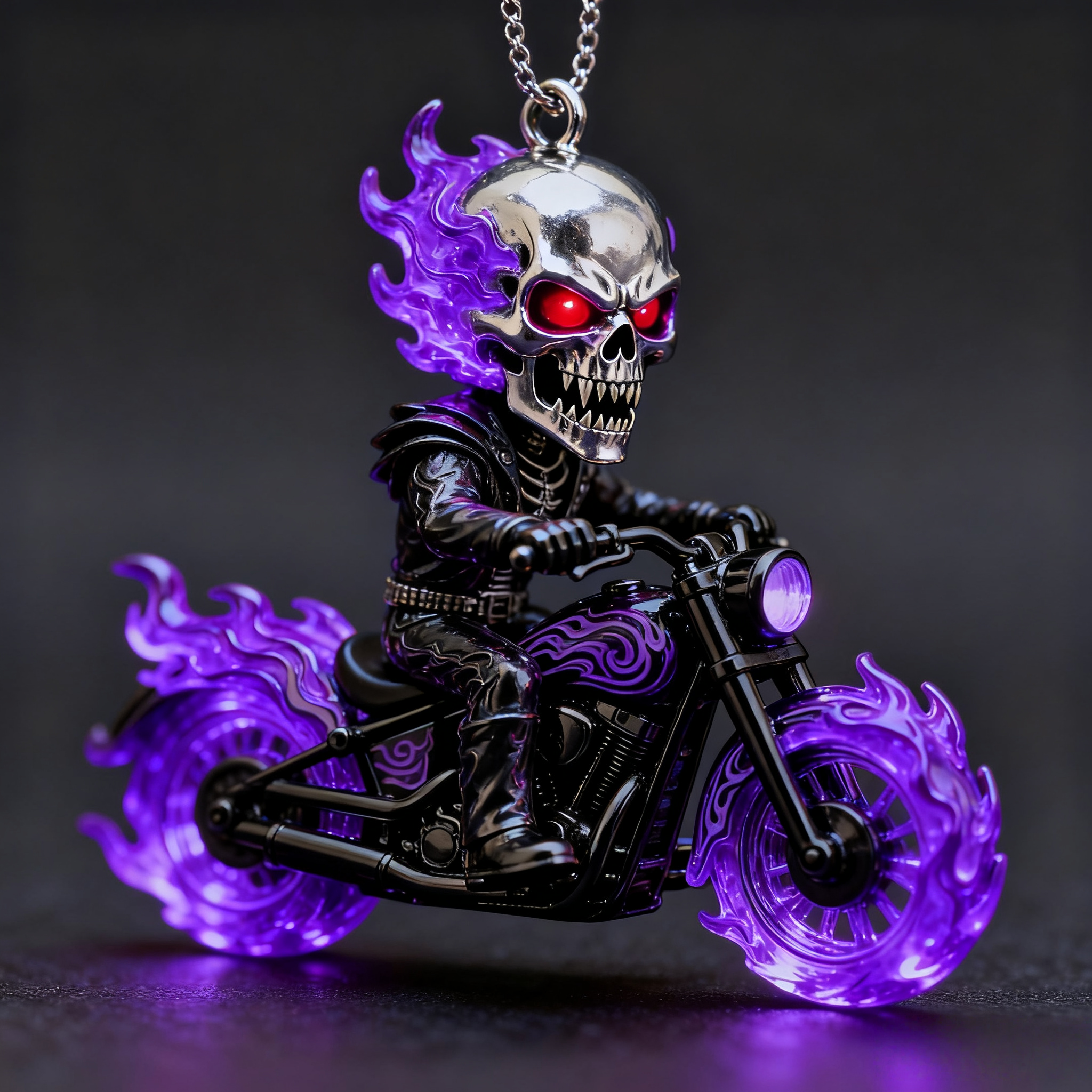 Blazing Skull Biker Ornament