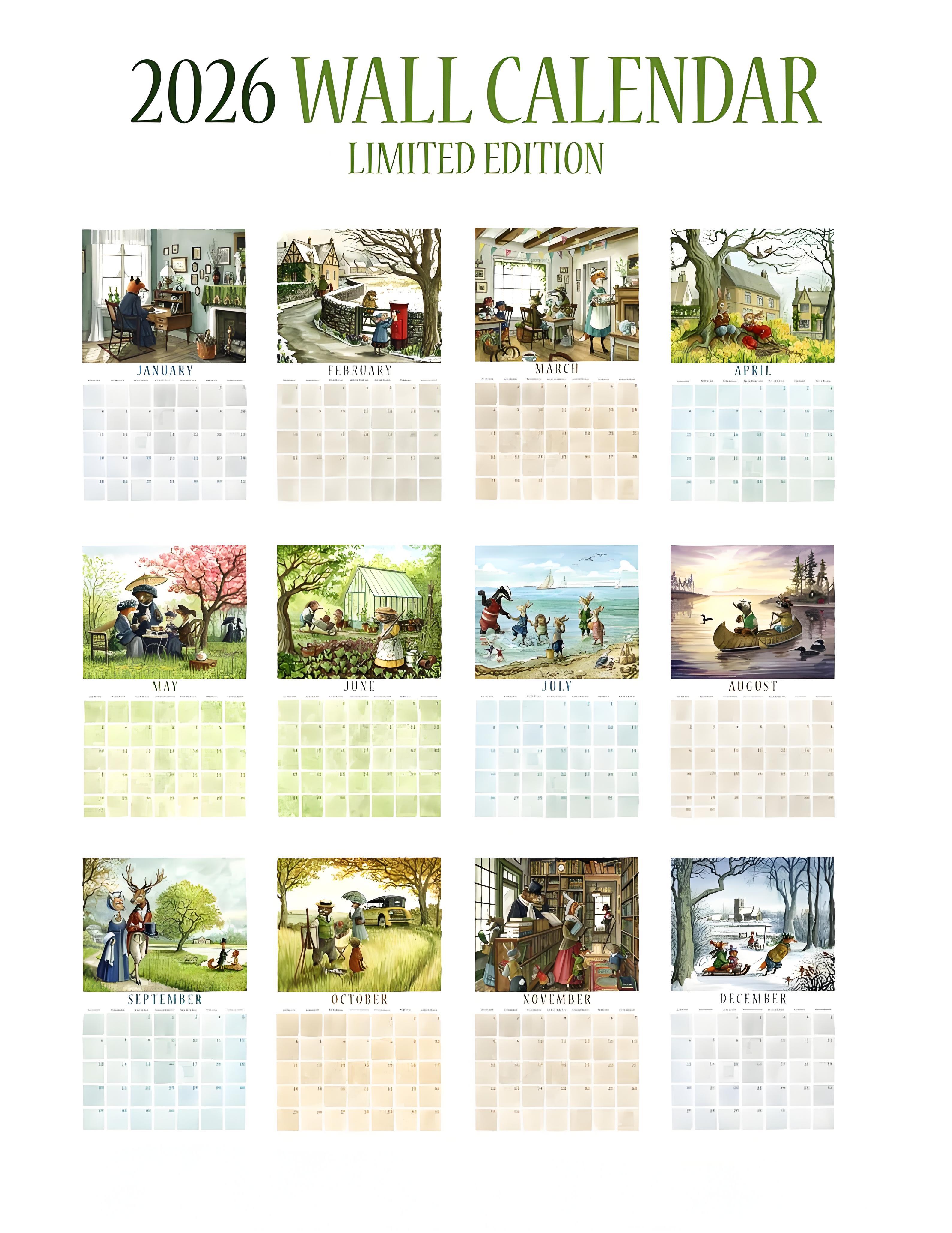 2026 Limited Edition Wall Calendar Set
