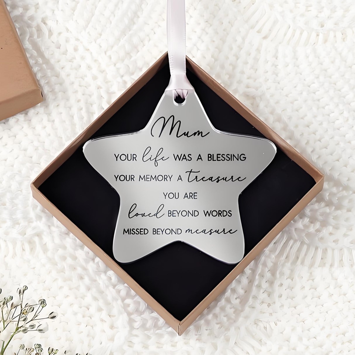  Family Remembrance Christmas Tree Star Bauble 