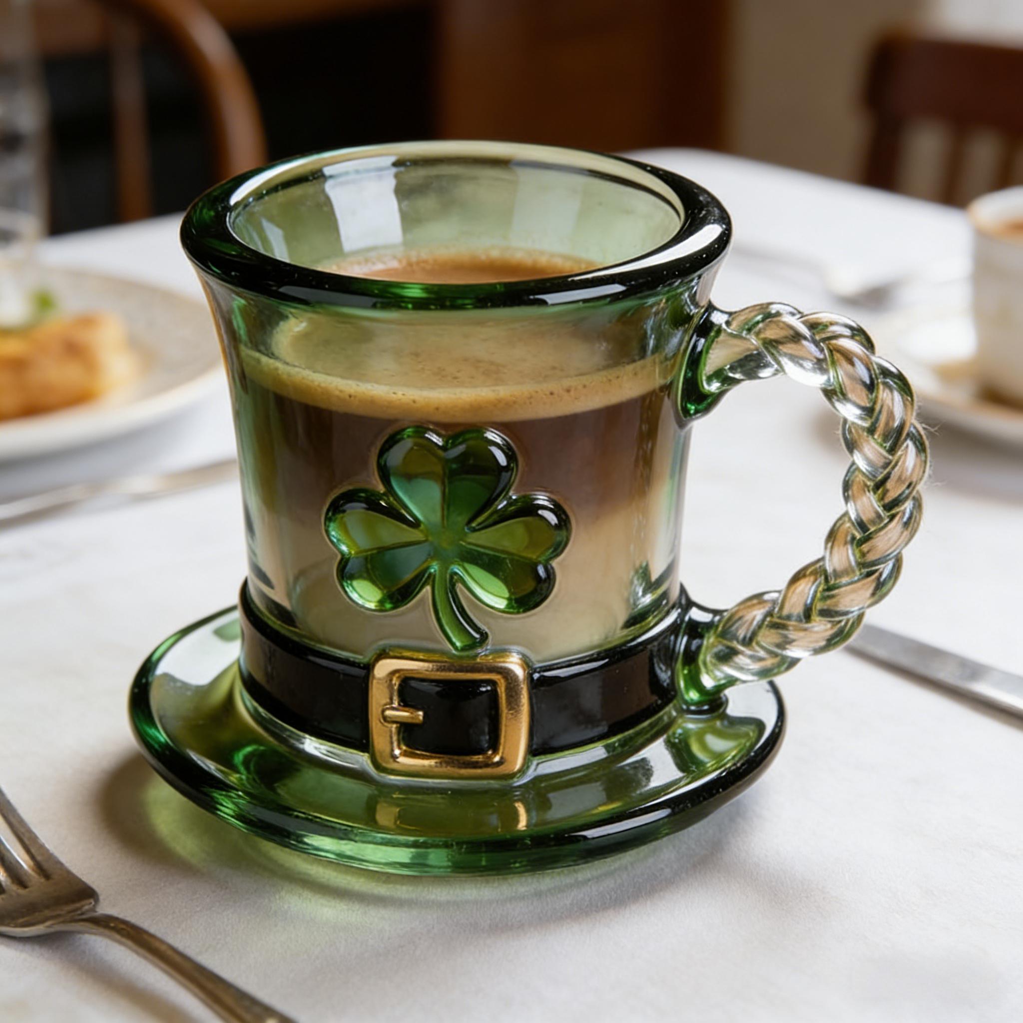 ☘☕St. Patrick’s Day Leprechaun Hat Glass Mug