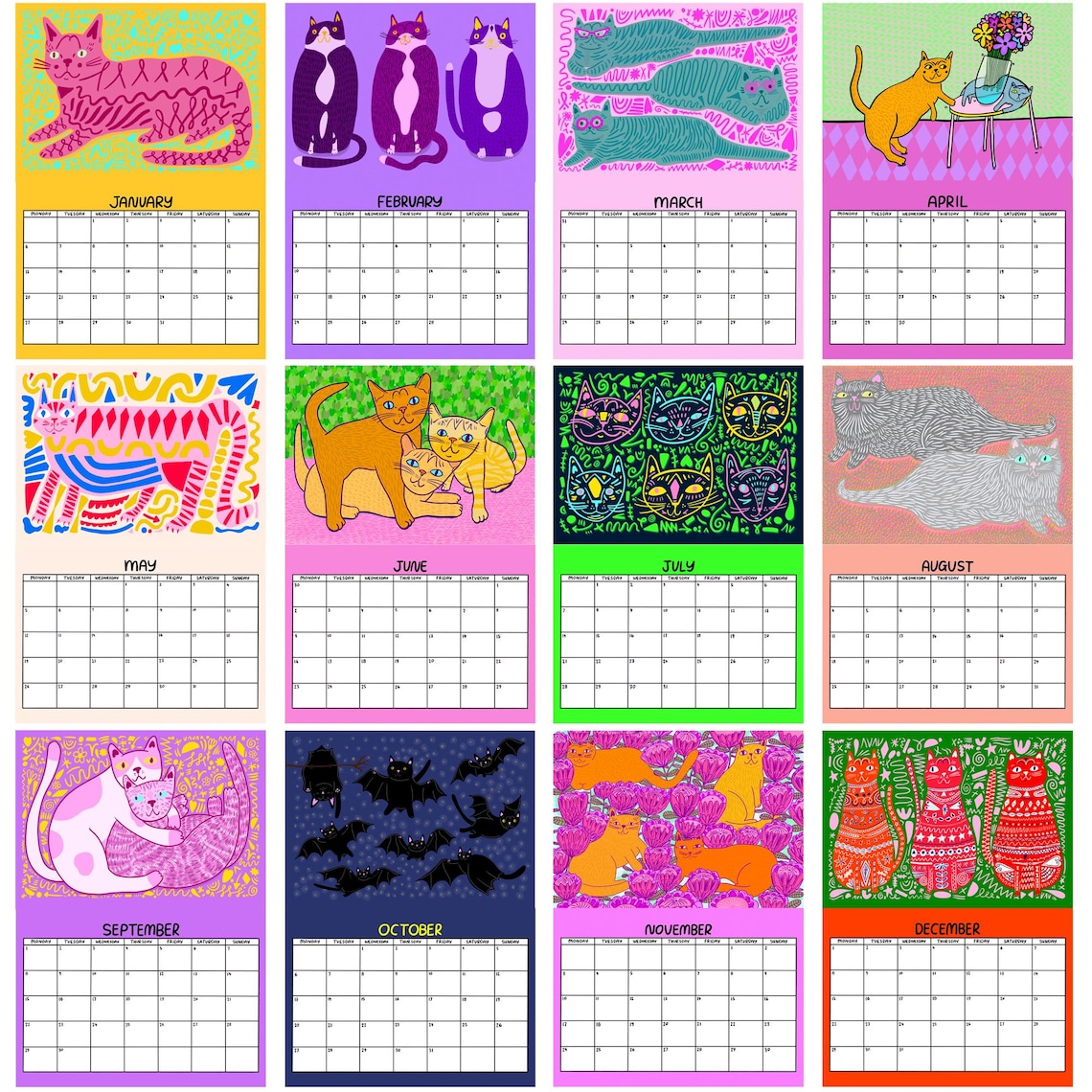 🐱2025 Kitty Calendar