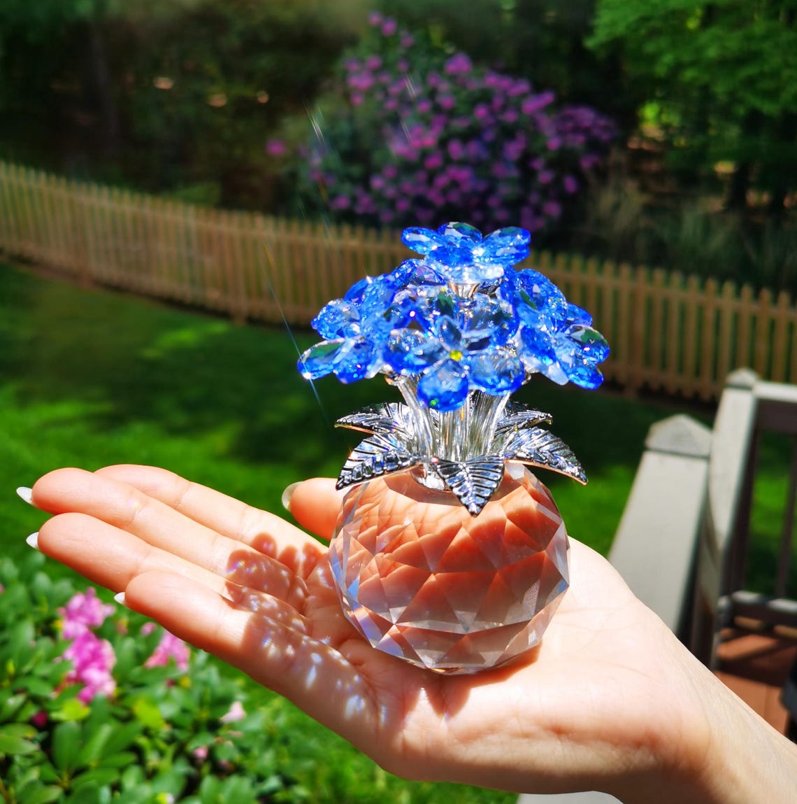 Everlasting Memories: The Crystal Forget-Me-Not Bouquet