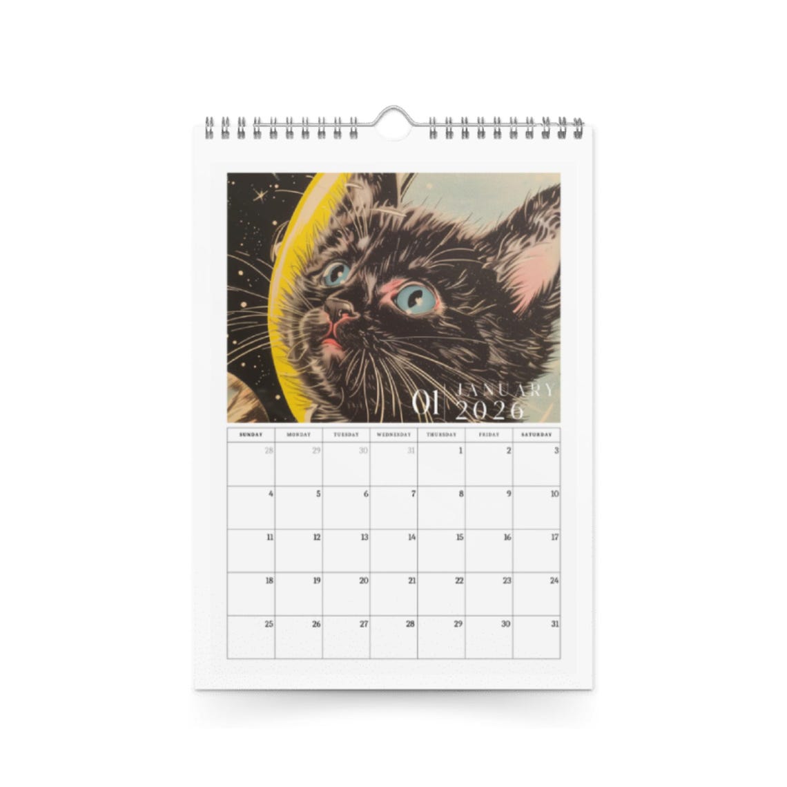2025 Space Cat Calendar