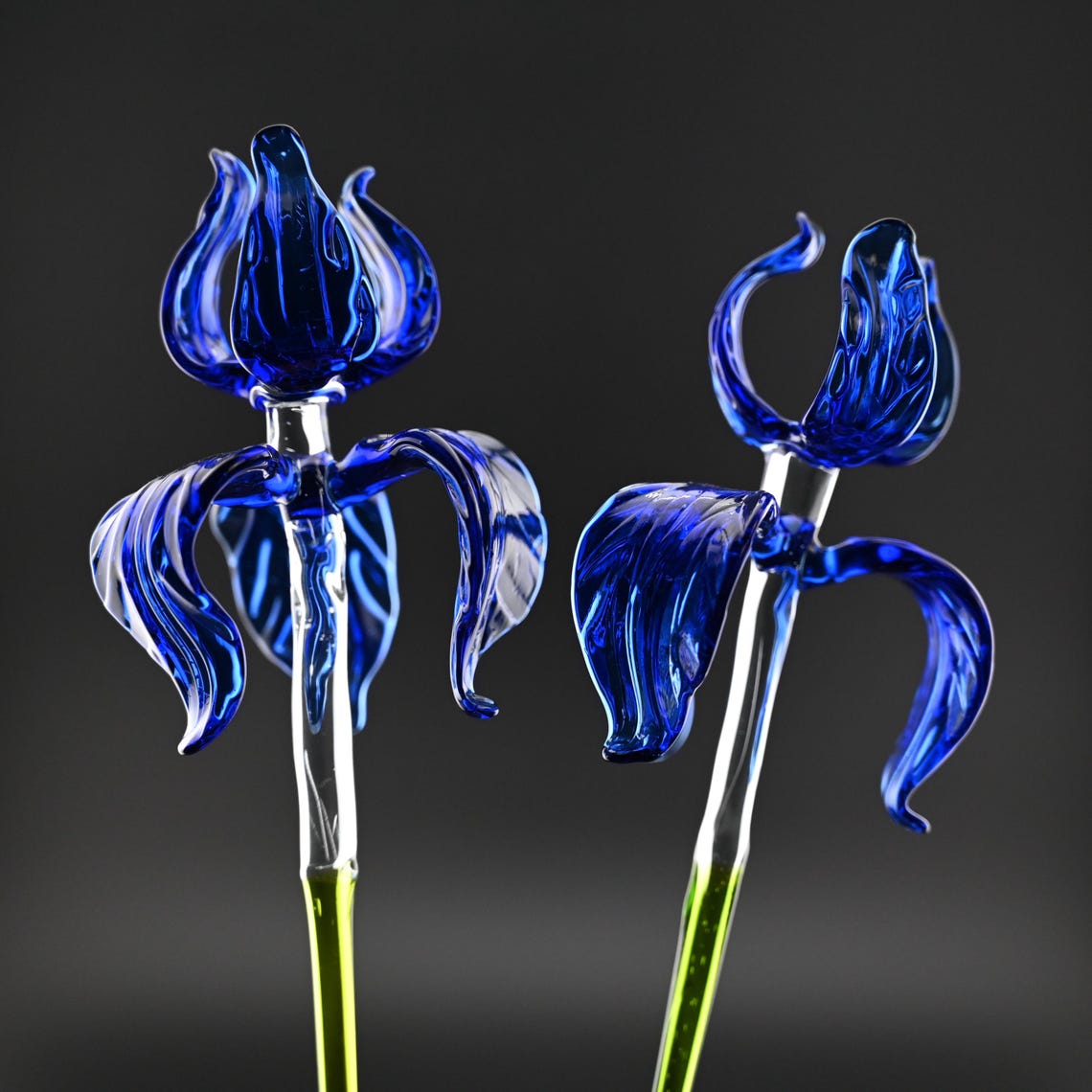 Hand Blown Glass Iris Flower