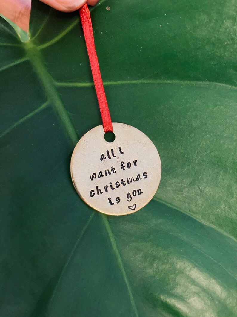 Hand Stamped Funny Christmas Tree Ornament