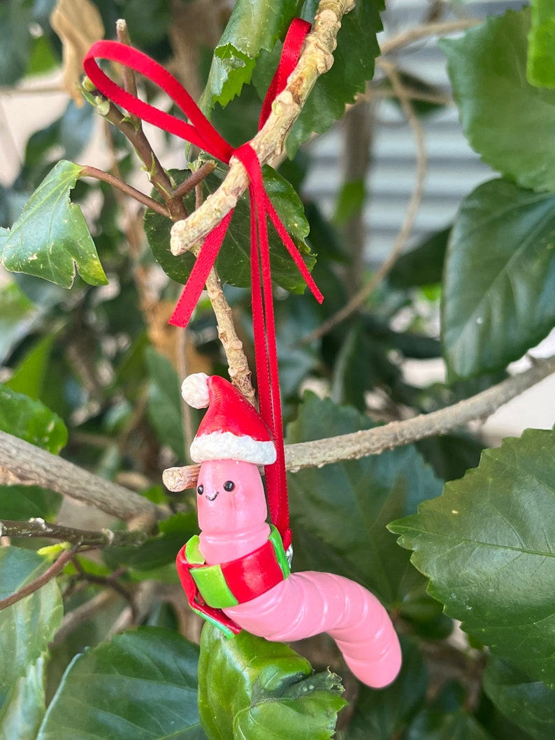 Wally the Christmas worm ornament