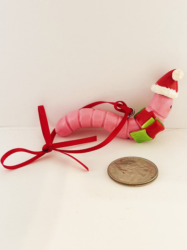 Wally the Christmas worm ornament