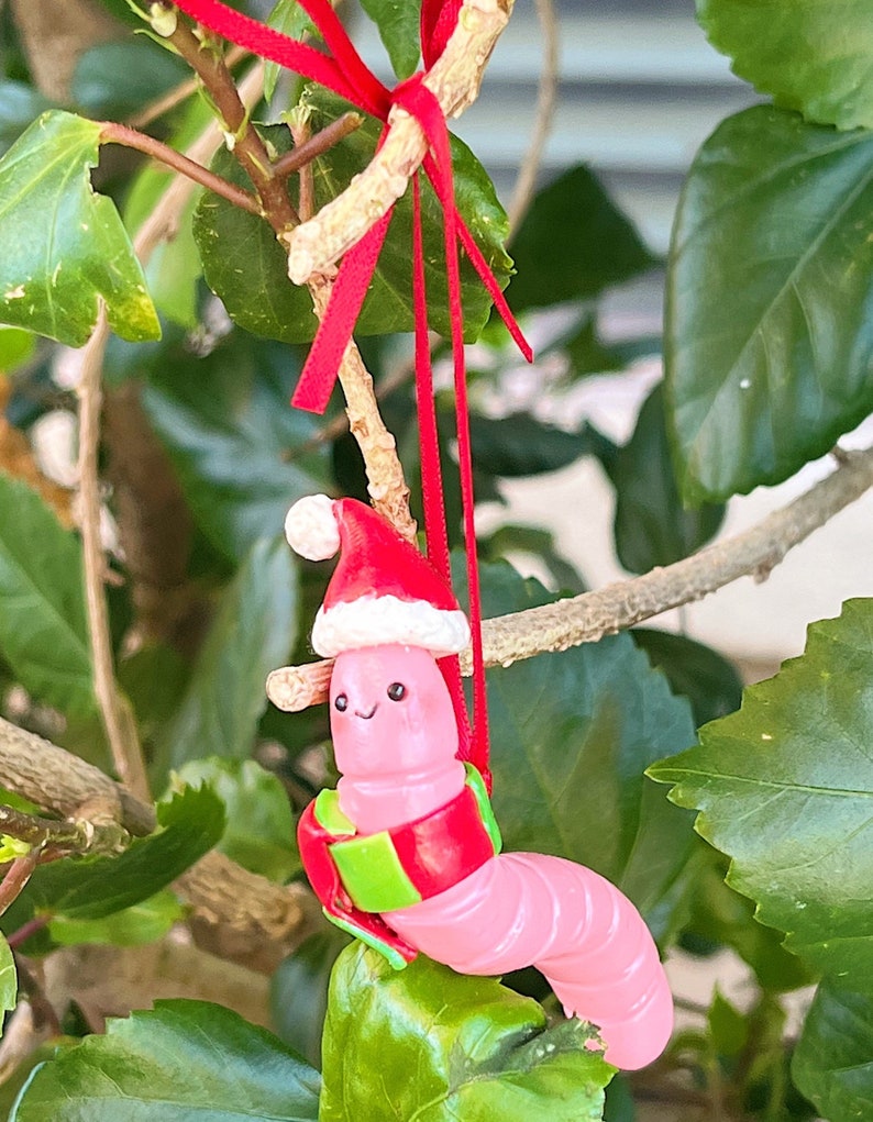 Wally the Christmas worm ornament