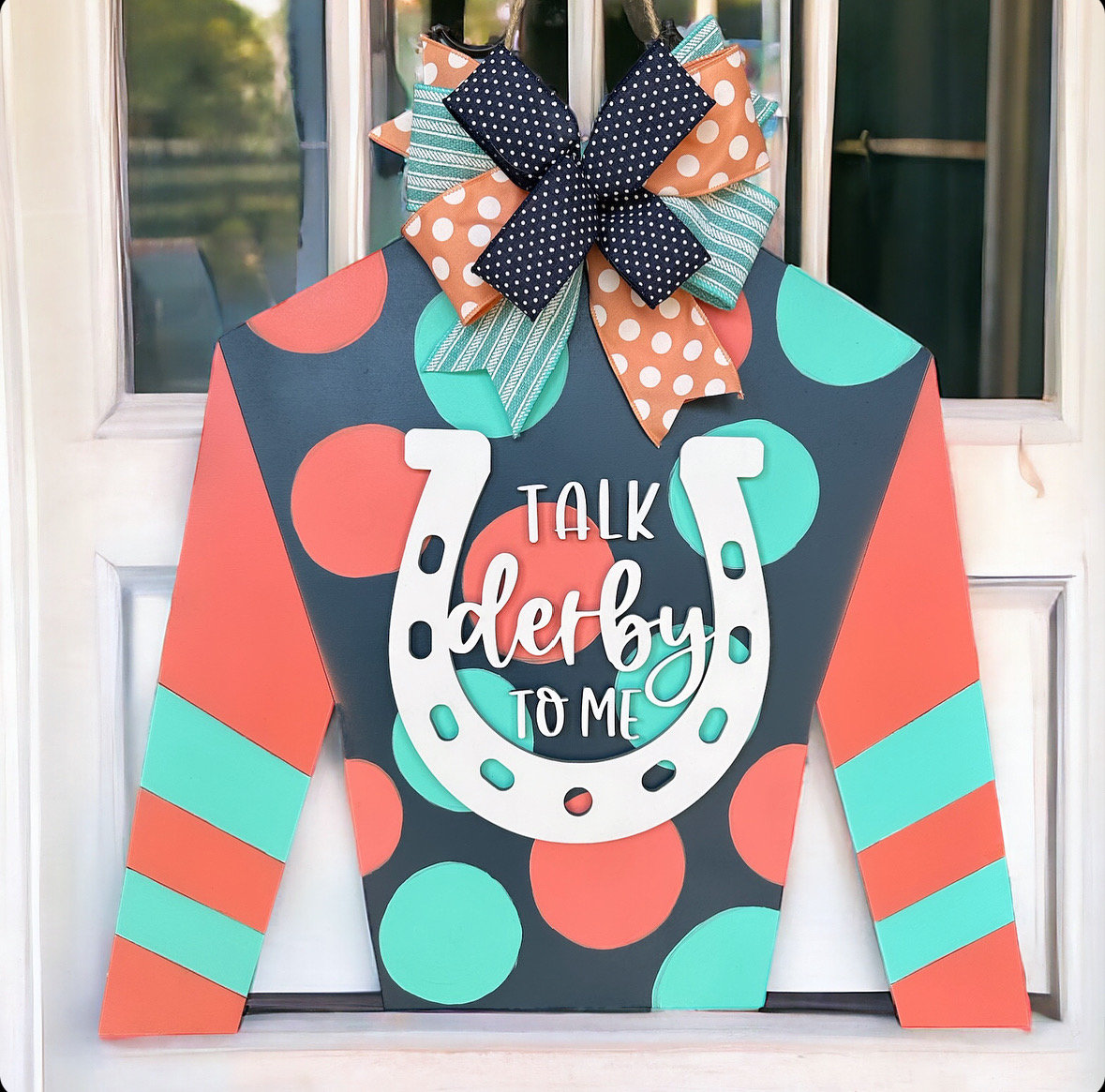 Kentucky Derby Door Hanger-Jockey Silk Door Sign