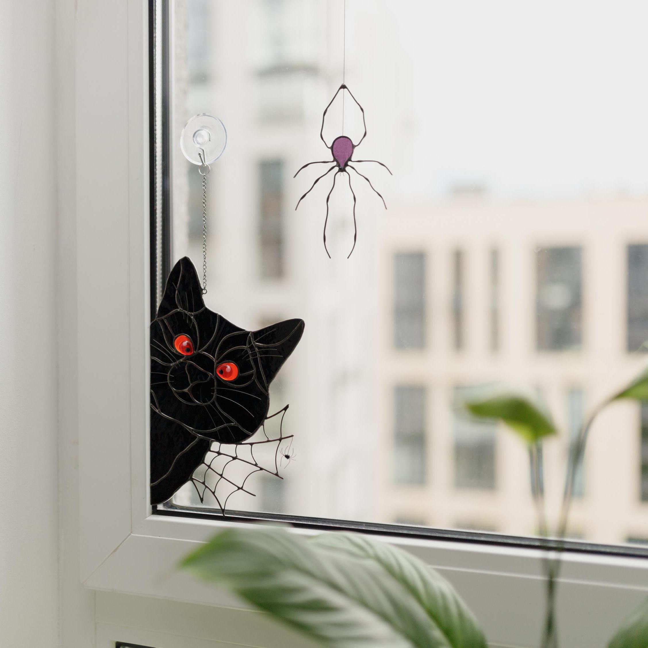 😻Handmade Stain Cat Suncatcher For Window