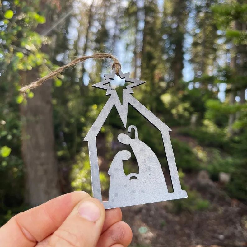 Nativity Metal Christmas Ornament