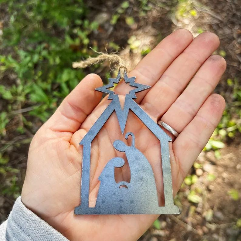 Nativity Metal Christmas Ornament