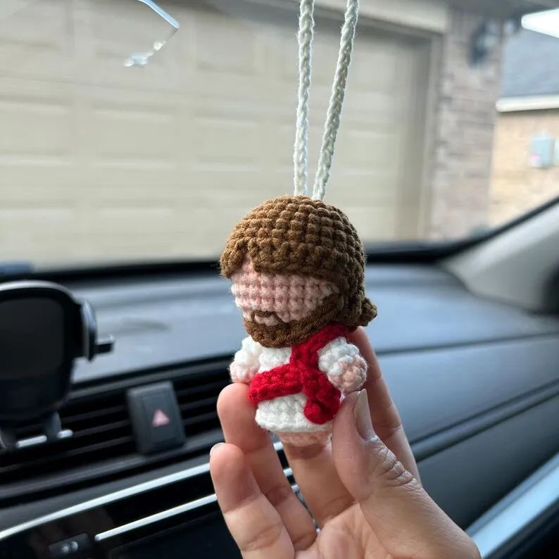 Crochet Mini Jesus Hanging