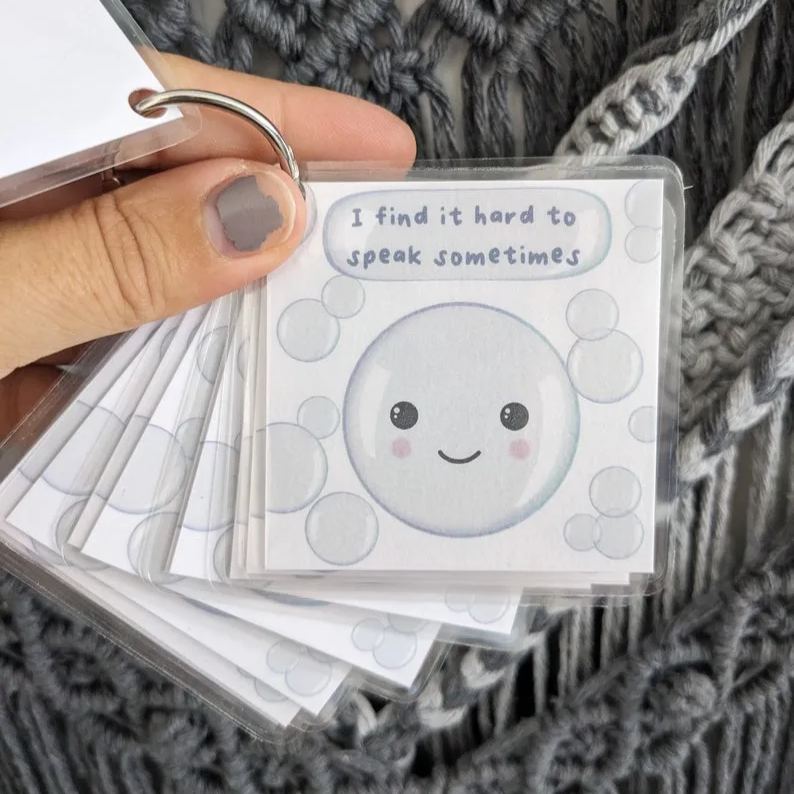 Bubble Communication Cards, ASD Non-verbal Support Keyring