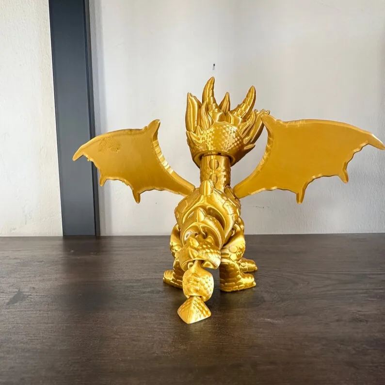 Gold 3d printed Dragon