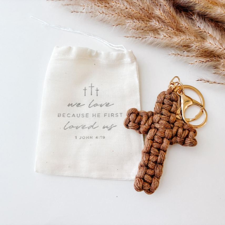 Macrame Cross Keychain