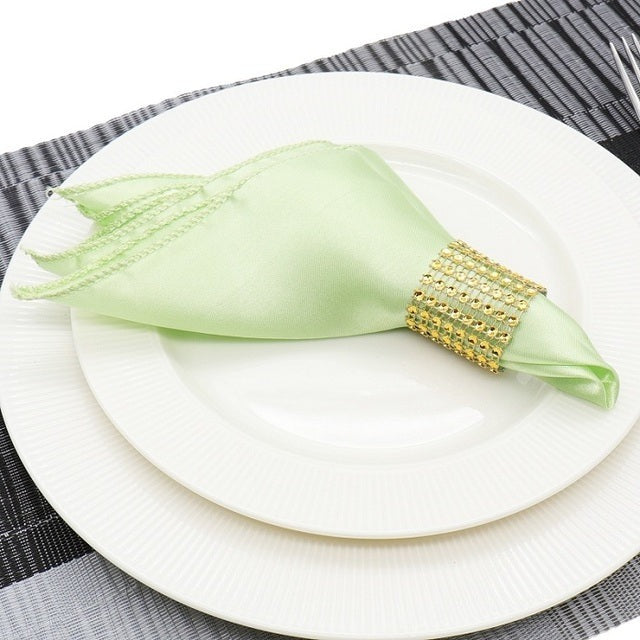 50Pcs Table Napkin Cloth Square Satin Fabric Pocket Handkerchief-Grand Kitchen