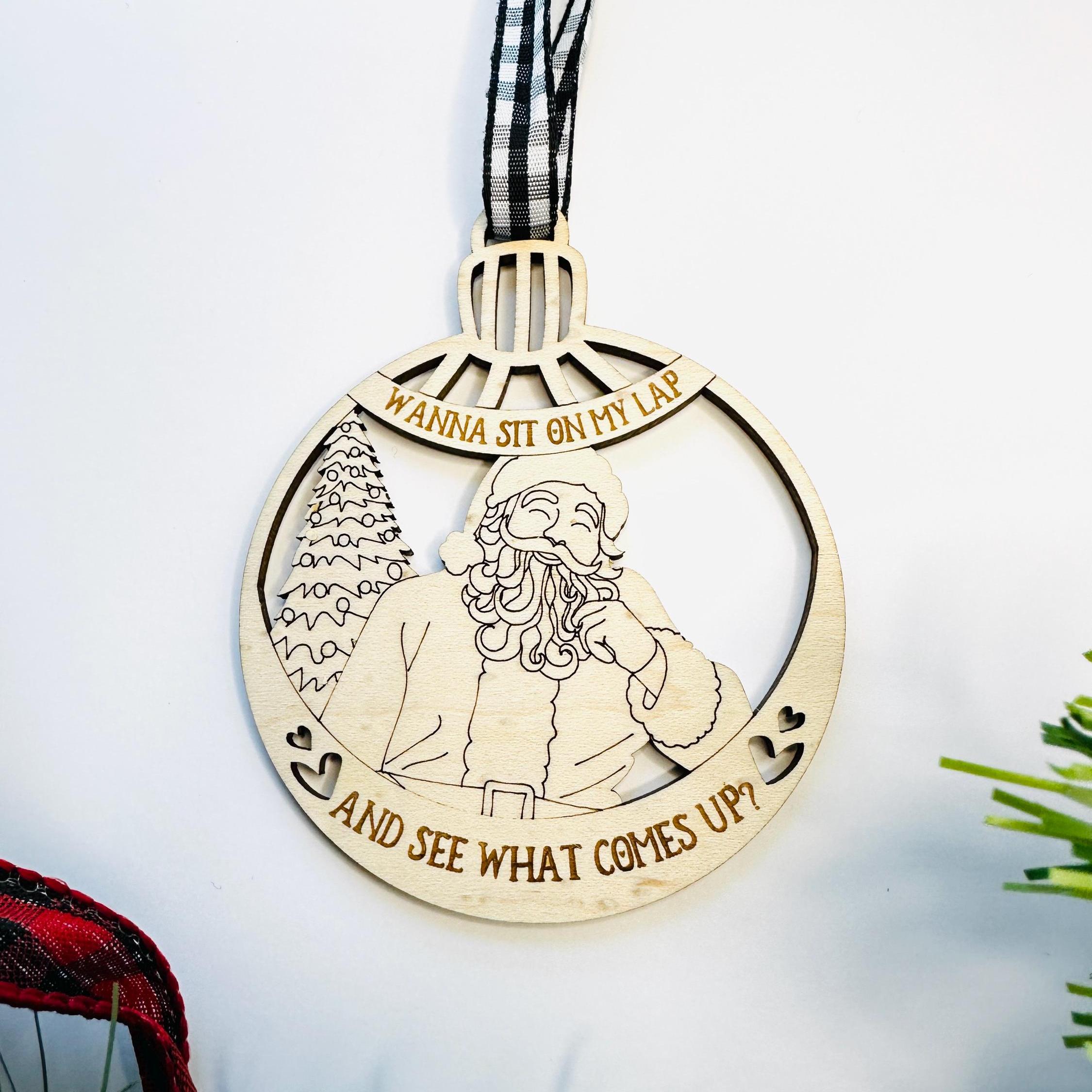 Naughty Pun Christmas Ornament