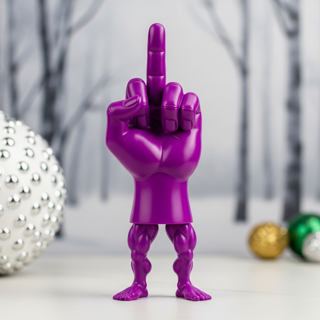 Middle Finger Muscle Leg Figurine