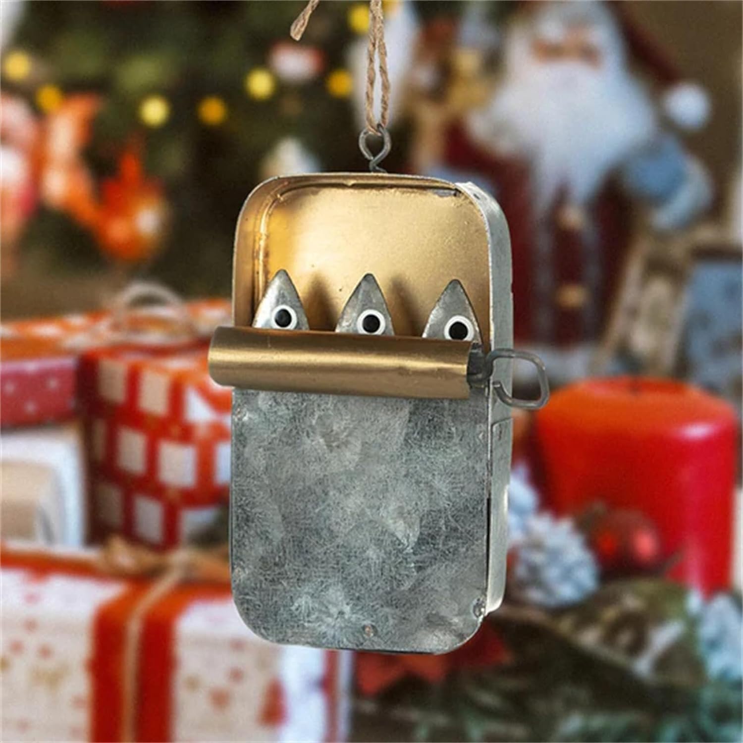 Tin of Sardines Quirky hanging ornament