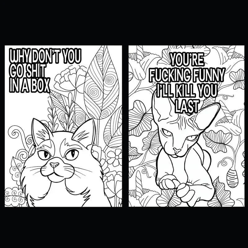 🐱Funny Kitty Memes Coloring Book For Adult Relaxation