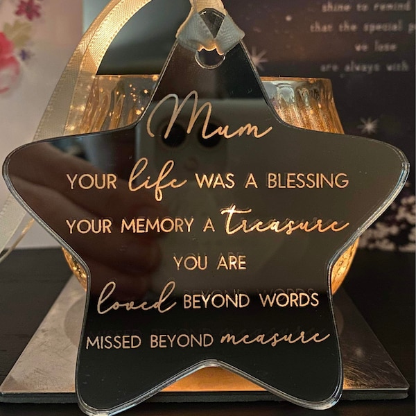  Family Remembrance Christmas Tree Star Bauble 
