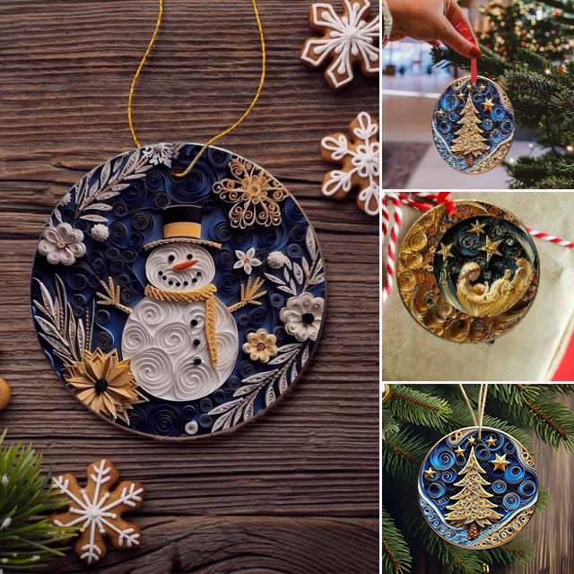🎅Flat Quilling Christmas Ornaments