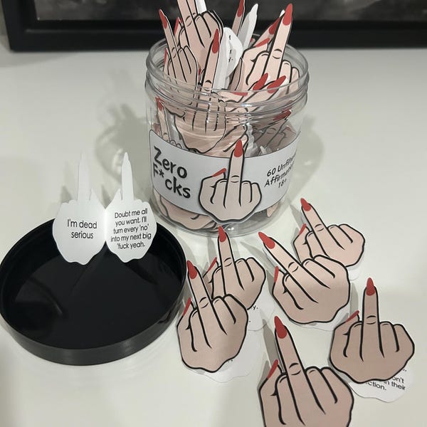 Middle Finger Swear Affirmation Cards Badass Gift