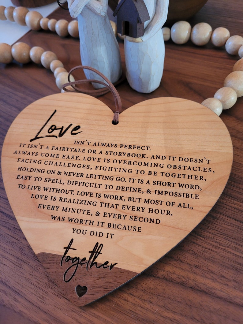 Heart Wood Plaque Valentine's Gift