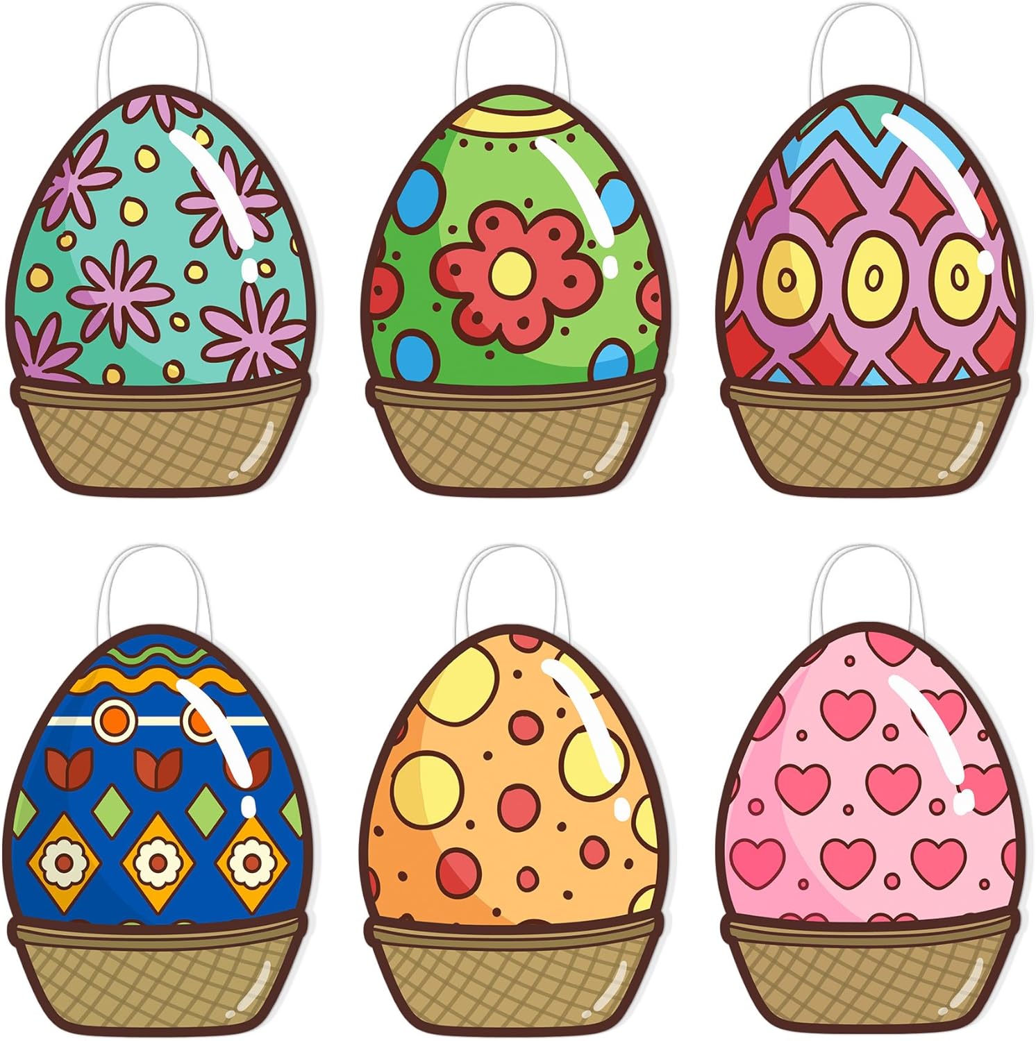 6Pcs Large Capacity Easter Egg Tote Bags