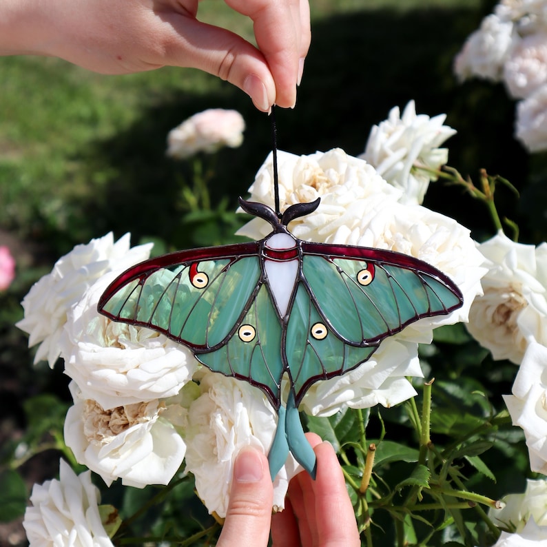 Luna moth butterfly suncatcher